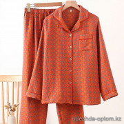 b16-0502 Комплект женской муслиновой пижамы: рубашка и штаны, L-2XL, 1 пачка (3 шт)