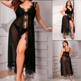 b16-6969 Пеньюар для пышных дам в комплекте со стрингами, XL-3XL, 1 пачка (3 шт)