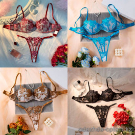 b13-23243 Комплект кружевного нижнего белья: бюстгальтер и трусики, S-L, 1 пачка (3 шт)