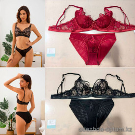 b13-92318-1 Комплект кружевного нижнего белья: бюстгальтер и трусики, чашка B, 1 пачка (3 шт)