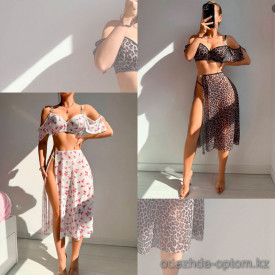 b16-5579 Пеньюар женский полу-прозрачный 3в1, M-XL, 1 пачка (3 шт)