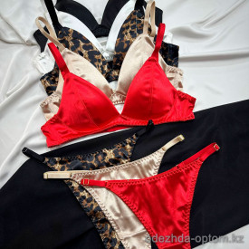b16-9503 Комплект нижнего белья: бюстгальтер и трусики стринги, M-XL, 1 пачка (3 шт)