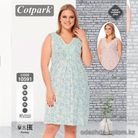 e1-10591 Cotpark Платье женское домашнее, 2XL-5XL, viscose, 1 пачка (4 шт)