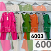 w1-6003 Костюм женский двойка: рубашка с принтом и штаны, большие размеры, 50-56, 1 пачка (4 шт)