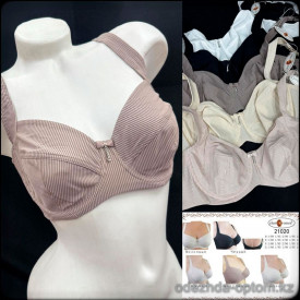 b5-21020 CharmWomen Бюстгальтер однотонный в рубчик с широкими лямками, 1 пачка (6 шт)