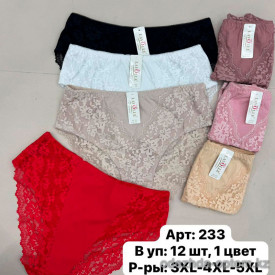 b6-233 Lavolle Трусики женские однотонные, большие размеры, 3XL-5XL, 1 пачка (12 шт)