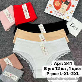 b6-341-1 Lavolle Трусики женские однотонные, L-2XL, 1 пачка (12 шт)