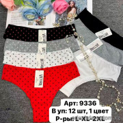 b6-9336 Трусики женские с принтом, L-2XL, 1 пачка (12 шт)