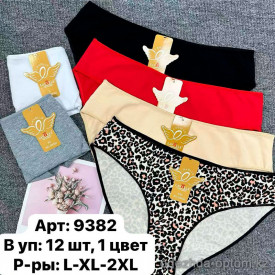 b6-9382-1 Lavolle Трусики женские однотонные и с принтом, L-2XL, 1 пачка (12 шт)