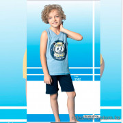 e1-5502-2 Пижама детская на мальчика: футболка и шорты, 4-8 лет, хлопок, 1 пачка (4 шт)