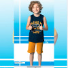 e1-5505-2 Пижама детская на мальчика: футболка и шорты, 4-8 лет, хлопок, 1 пачка (4 шт)