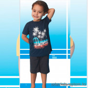 e1-5550-1 Пижама детская на мальчика: футболка и шорты, 4-8 лет, хлопок, 1 пачка (4 шт)