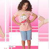 e1-6231 Пижама детская на девочку: футболка и шорты, 4-8 лет, хлопок, 1 пачка (4 шт)