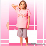 e1-8128 Пижама подростковая на девочку: футболка и шорты, 9-14 лет, cotton, 1 пачка (4 шт)