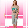 e1-8154 Пижама подростковая на девочку: футболка и шорты, 9-14 лет, cotton, 1 пачка (4 шт)
