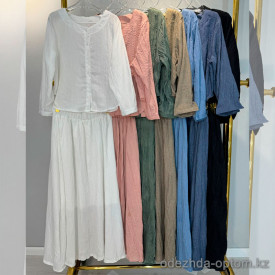 w26-5355 Костюм женские двойка: кофта с длинными рукавами и юбка свободного кроя, стандарт, 1шт