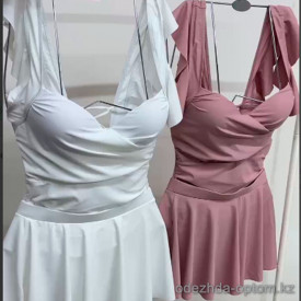 b15-890 Купальник женский слитный с юбкой, M-XL, 1 пачка (3 шт)
