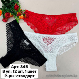 b6-345 Трусики женские кружевные, стандарт, 1 пачка (12 шт)