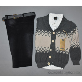 d4-1012 Детский комплект: брюки, кофта, рубашка, 5-8 лет, 1 пачка (4 шт)