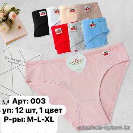 b6-003-10 Lavolle Трусики женские с вишенкой, M-XL, 1 пачка (12 шт)