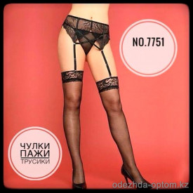b5-7751 Spicy Чулки в комплекте с пажами и трусиками, стандарт, 1 пара