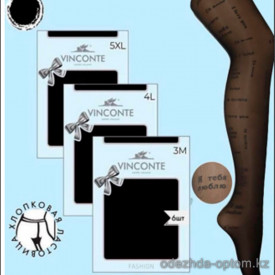 k4-8076 Vinconte Колготки женские с надписями, M-XL, 1 пачка (6 шт)