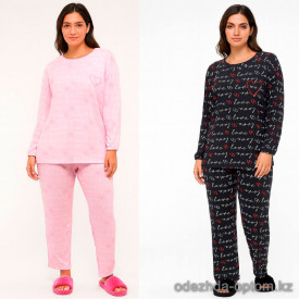 b15-0729 Комплект женской пижамы: кофта и штаны, S-L, 1 пачка (3 шт)