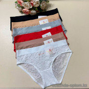 d7-0316 Lavolle Трусики женские однотонные кружевные, большие размеры, 2XL-4XL, 1 пачка (12 шт)