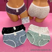 b6-6199 Трусики женские на средней посадке, стандарт (42-46), 1 пачка (12 шт)