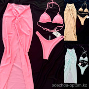 b15-1026 Купальник женский раздельный в комплекте с юбкой, S-L, 1 пачка (3 шт)