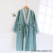 b15-206 Халат женский муслиновый с длинным рукавом, M-L, 1 пачка (2 шт)
