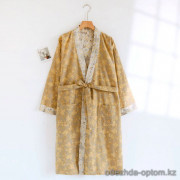 b15-400-4 Халат женский муслиновый с длинным рукавом, M-L, 1 пачка (2 шт)