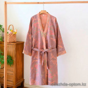 b15-405-6 Халат женский муслиновый с длинными рукавами, M-L, 1 пачка (2 шт)