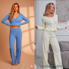 b15-82250-1 Комплект женской пижамы: кофта и штаны, S-L, 1 пачка (3 шт)