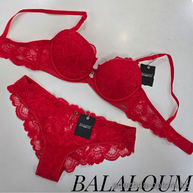 b4-A9370-1 Balaloum Комплект кружевного нижнего белья: бюстгальтер на тонком поролоне и трусики, чашка D, 1 пачка (6 шт) b4-A9370-1 Balaloum Комплект кружевного нижнего белья: бюстгальтер на тонком поролоне и трусики, чашка D, 1 пачка (6 шт)