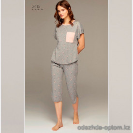 e1-2415 PIJAPIA Пижама женская: футболка и капри, S-XL, viscose, 1 пачка (4 шт)