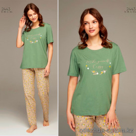 e1-2443 PIJAPIA Пижама женская: футболка и штаны, S-XL, viscose, 1 пачка (4 шт)