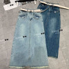j3-7174 Юбка женская джинсовая французской длины, S-XL, 1 пачка (4 шт)