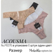 b4-P6576 Acousma Трусики женские танго, M-XL, 1 пачка (6 шт)