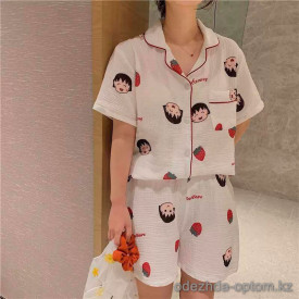 b15-301-7 Комплект женской муслиновой пижамы: рубашка и шорты, M-XL, 1 пачка (3 шт) b15-301-7 Комплект женской муслиновой пижамы: рубашка и шорты, M-XL, 1 пачка (3 шт)