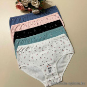 d7-251301 Donella Трусики женские однотонные высокие, большие размеры, 1 пачка (10 шт)