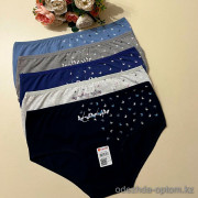 d7-2571PB255 Donella Трусики женские однотонные высокие, большие размеры, 1 пачка (10 шт)