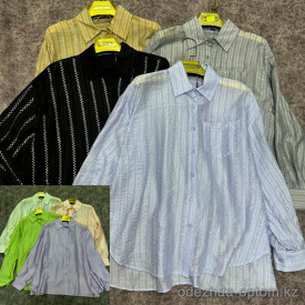 w5-9973 Рубашка женская со стразами, х/б, стандарт (44-50), 1 шт