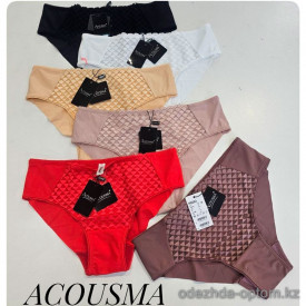 b4-P6553 Acousma Трусики женские однотонные, M-2XL, 1 пачка (6 шт)