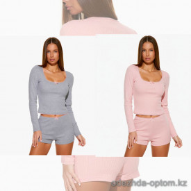 d7-106418 Комплект женской одежды: кофта и шорты, XS-L, 1 пачка (4 шт)
