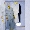 w44-0210 Костюм женский двойка: кофта на запах и юбка свободного кроя, стандарт (до 50), хлопок, 1 шт