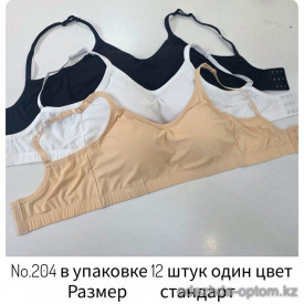 b4-204 Топ женский без косточек на тонком поролоне, стандарт, 1 пачка (12 шт)