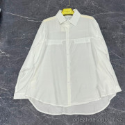 w41-0317 Рубашка женская однотонная с длинными рукавами, стандарт (до 48), 1 шт
