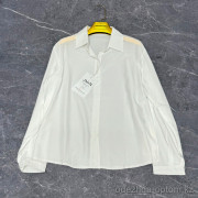 w41-0319 Рубашка женская однотонная с длинными рукавами, стандарт (до 48), 1 шт