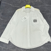 w41-0321 Рубашка женская однотонная с эмблемой, стандарт (до 48), 1 шт